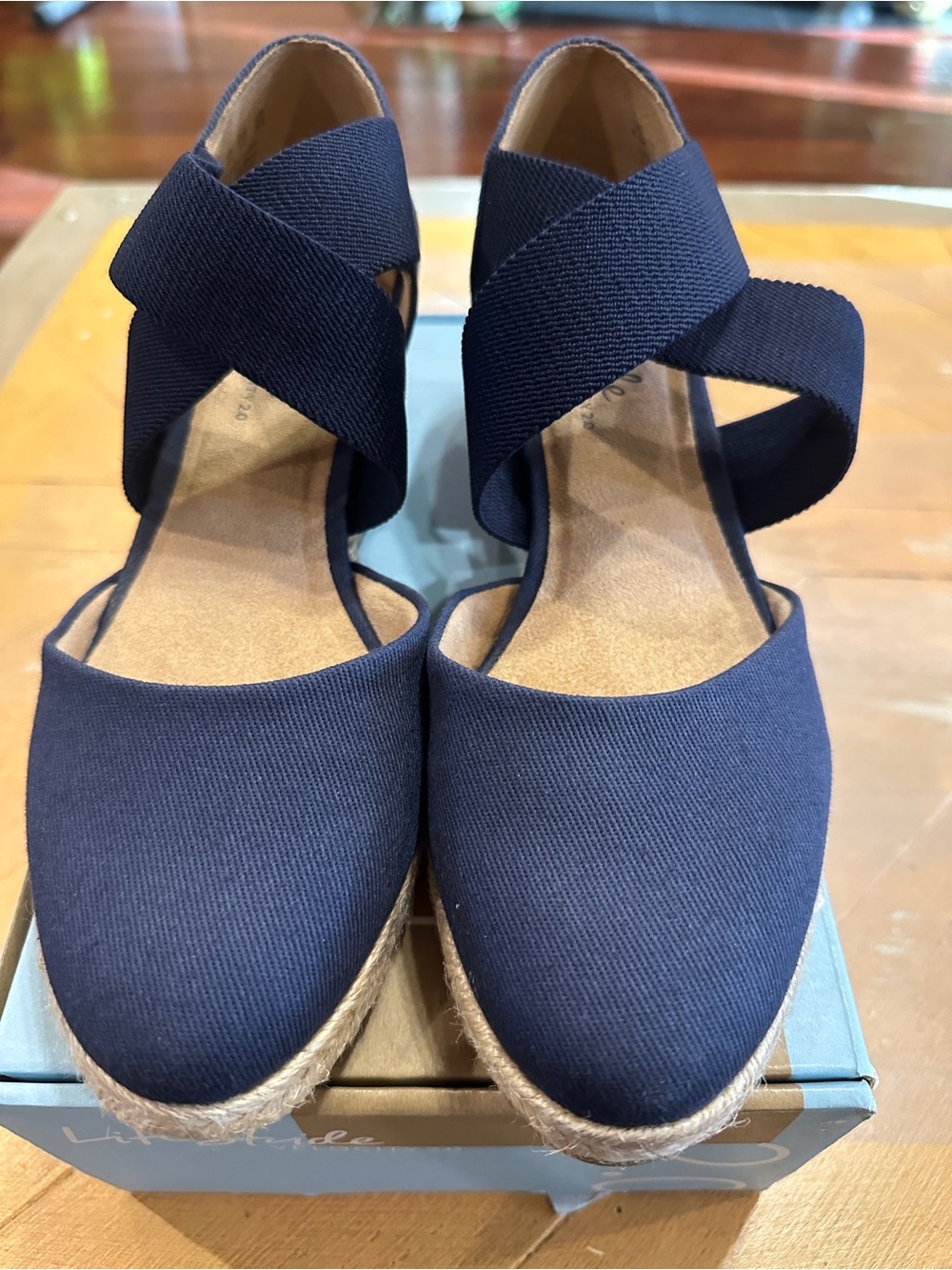 LifeStride Keaton navy canvas espadrille wedges 💙✨